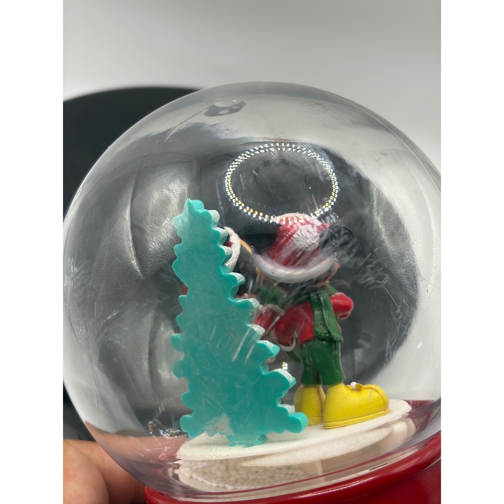 Disney Mickey Minnie Mouse Christmas Snow Globe Gemmy Holiday Caroling Red Base - Picture 3 of 5